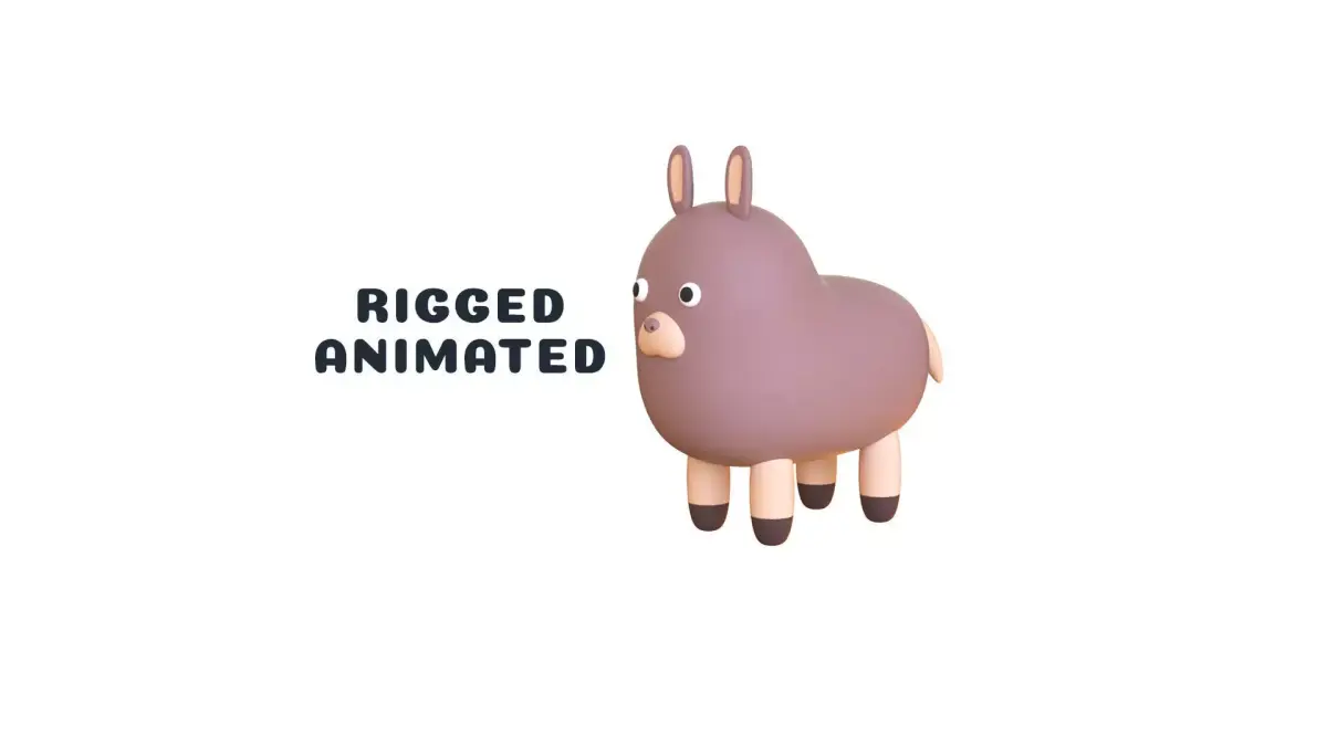 Low-Poly Alpaca Animated - Fun World Animal Low-poly 3D model