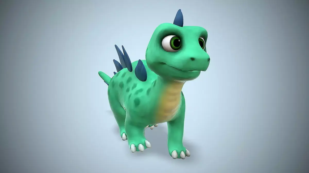 cartoon stego Low-poly 3D model