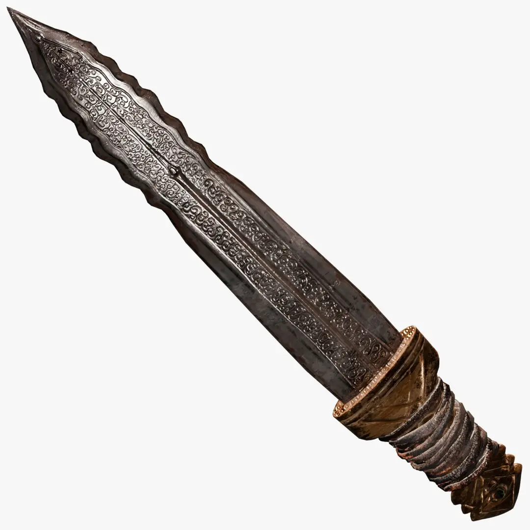 Ornament Ritual Dagger Low Poly 3D model