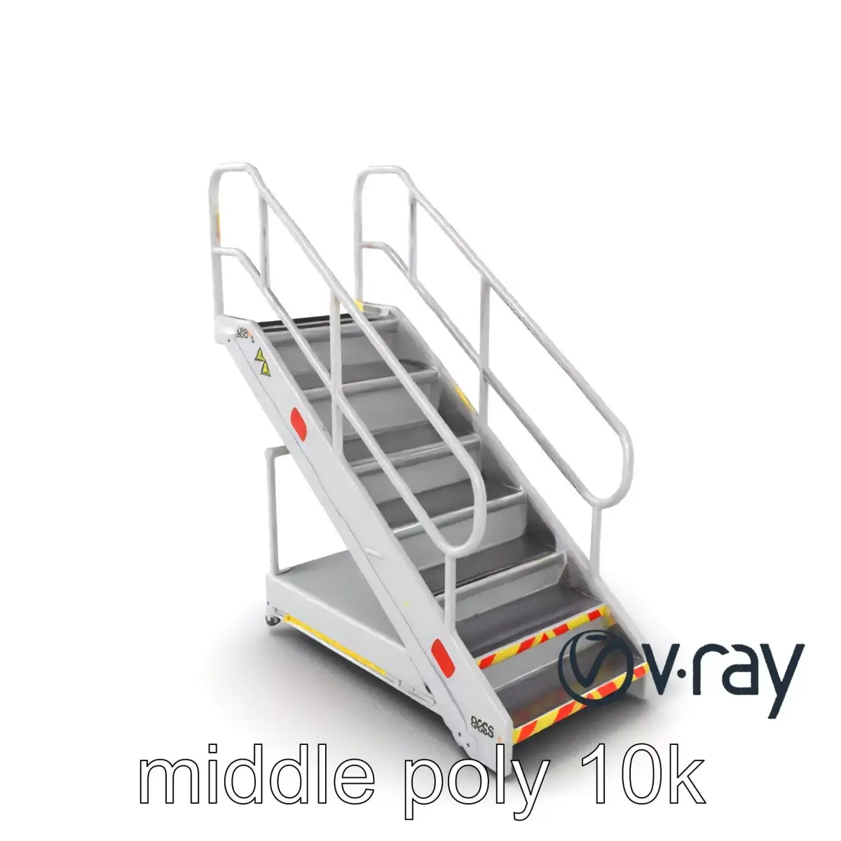 High-Capacity Passenger Boarding Stair model pack Low-poly 3D model