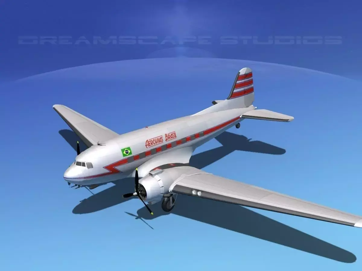 Douglas DC-3 Aerovias Brasil 3D model