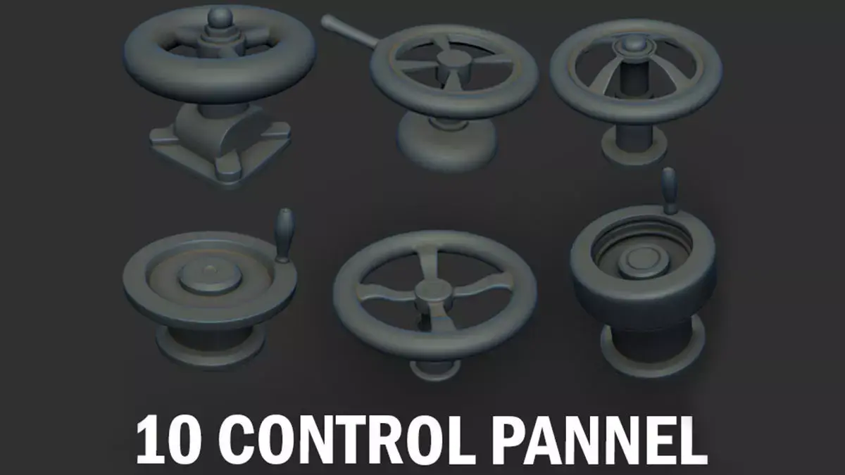 Control Panel IMM Brushes and 3D Models Vol 1 3D model