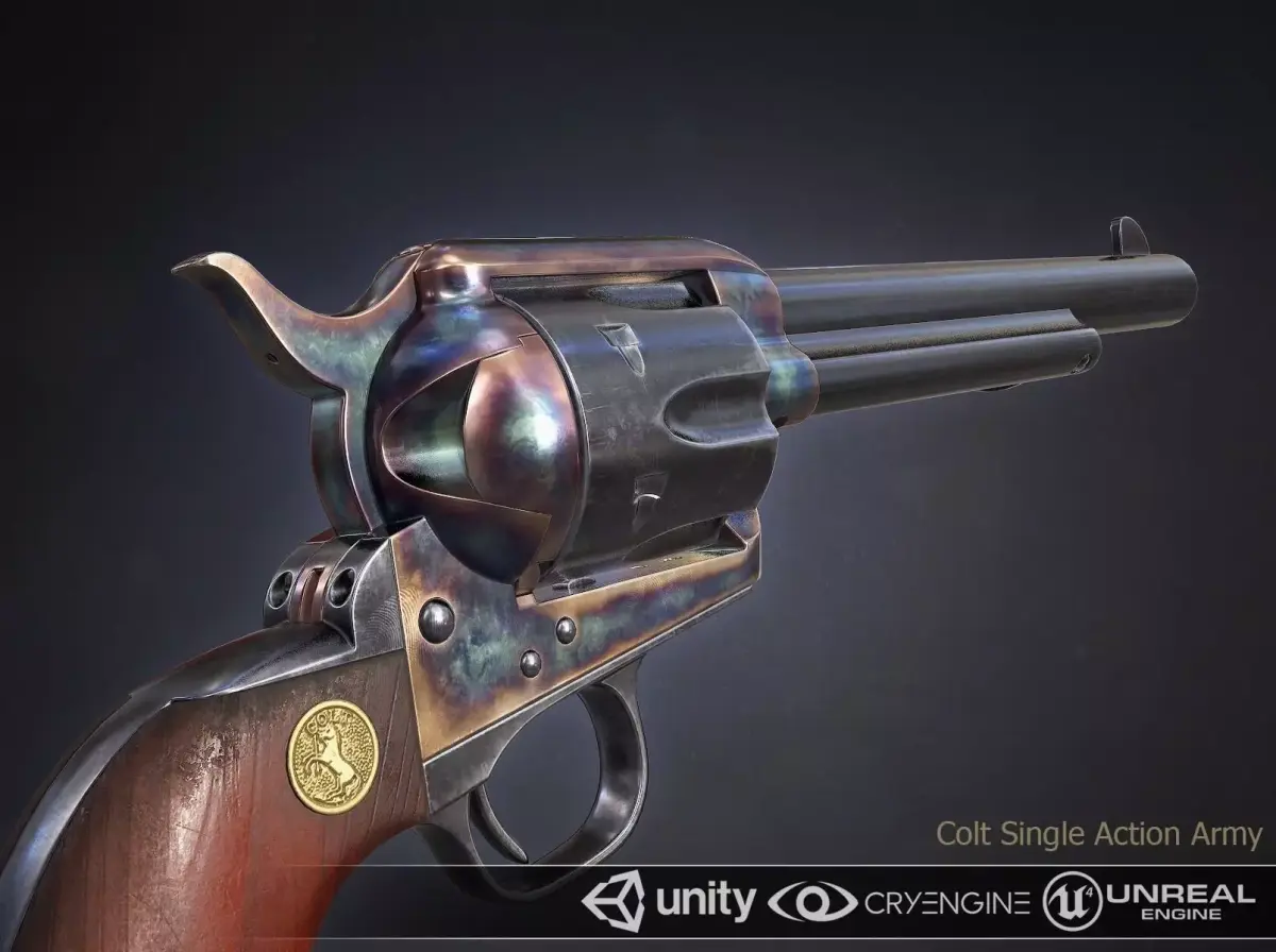 Colt Single Action Army - Peacemaker Low-poly 3D model