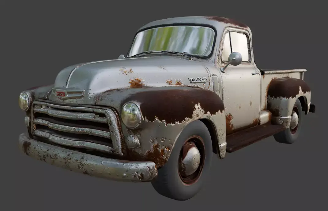 Vintage Rusty Pickup Truck 3D Model 3D model 33