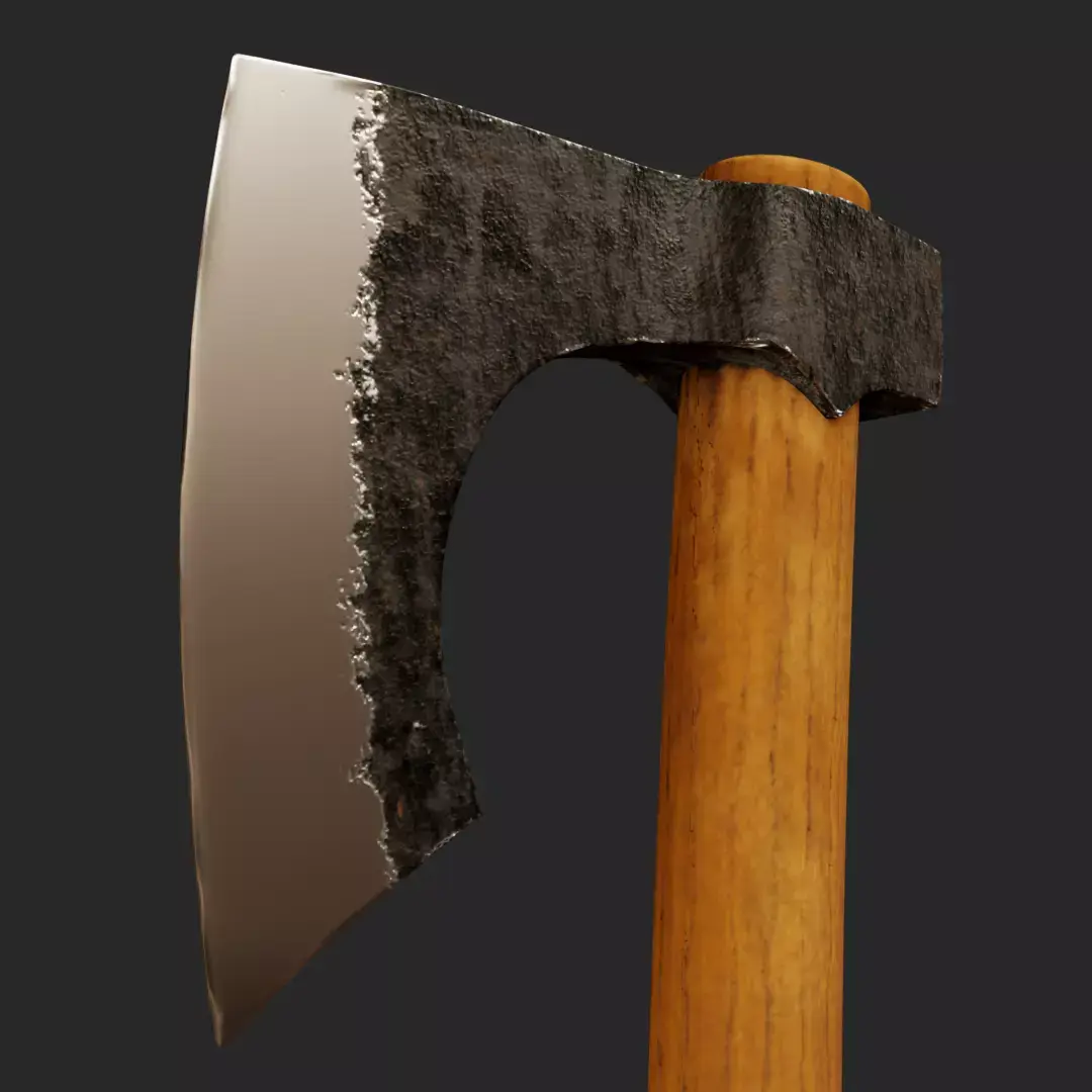 Viking Axe Low-poly 3D model 15