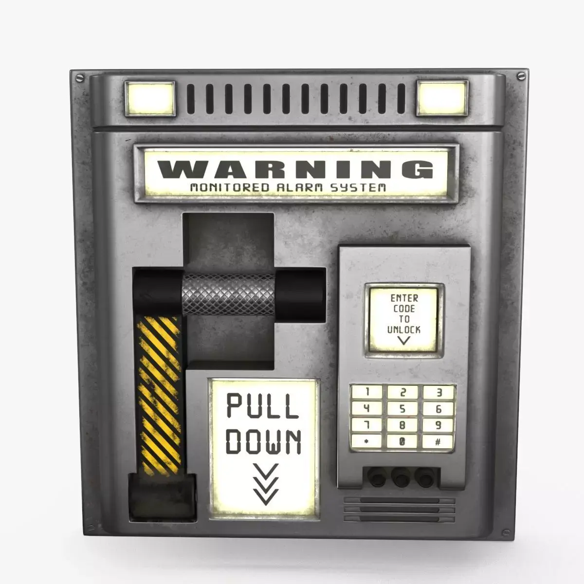 Industrial Power Switch Low-poly 3D model 2