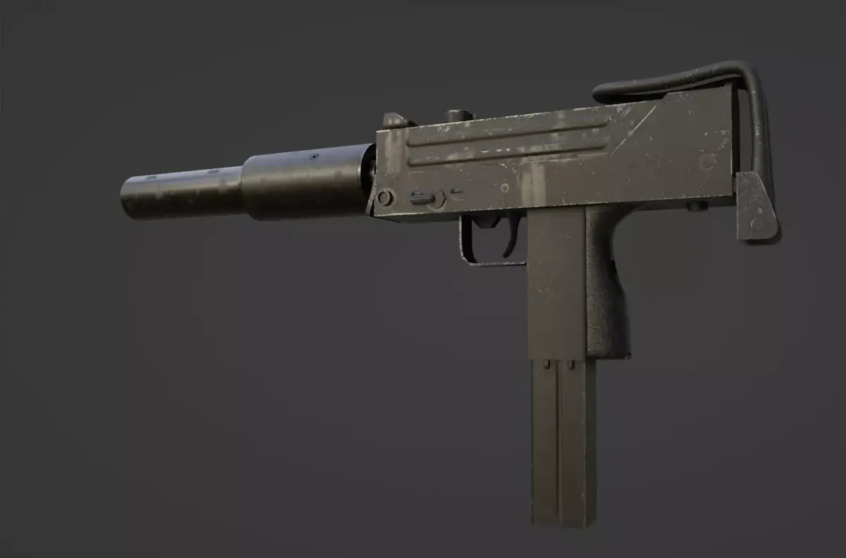 Ingram M10A1 Low-poly 3D model
