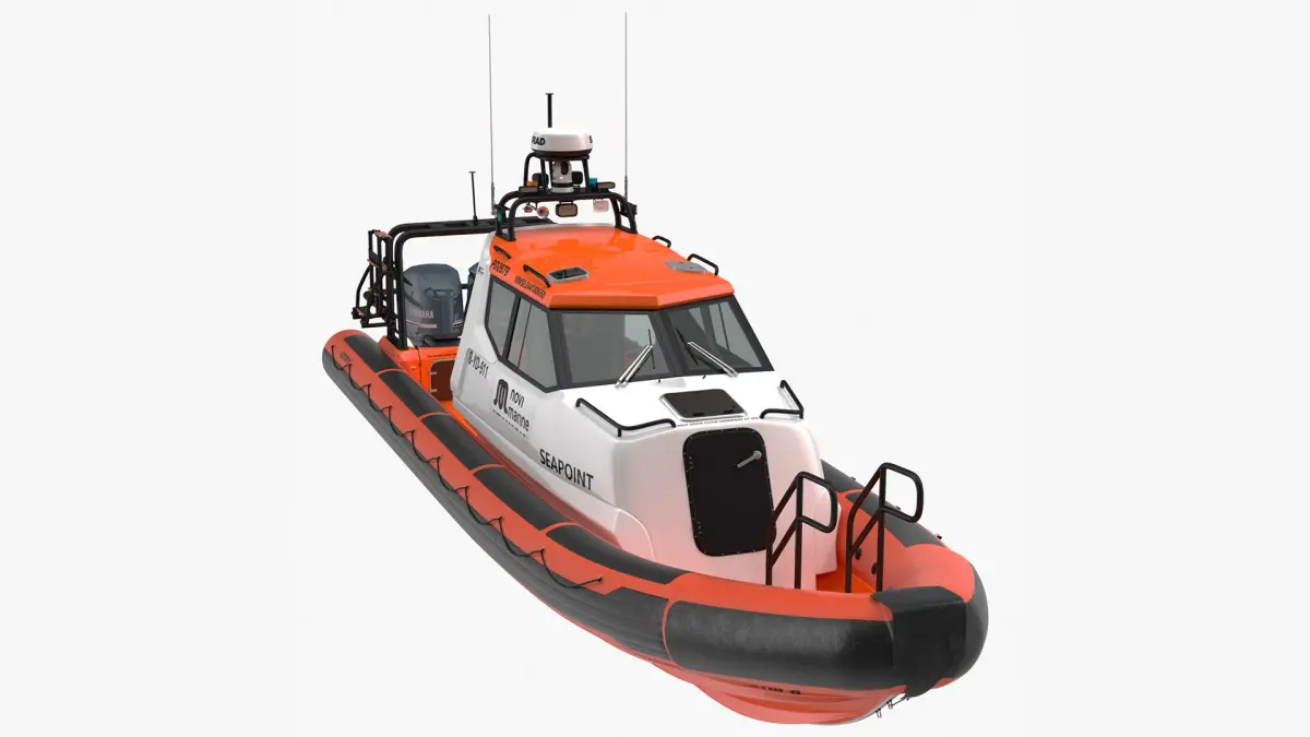 Motor Boat Orange Waverider 1060 GRP  purchase 3D model