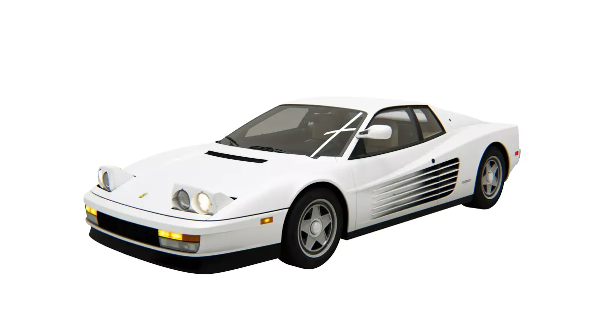 Ferrari 512 Testarossa 1986 Low-poly 3D model