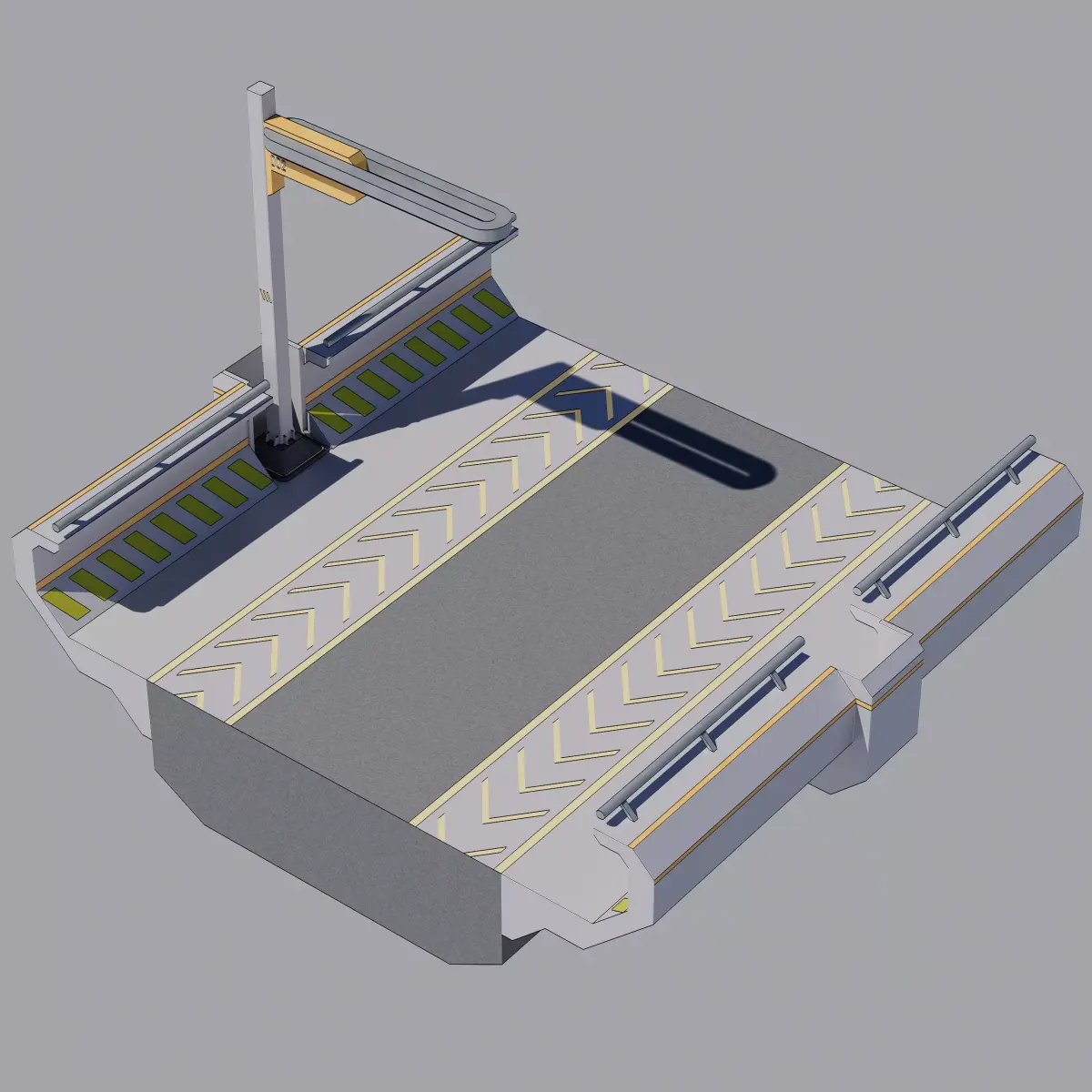 Sci-fi Modular Uncovered Elevated Walkway  3D model