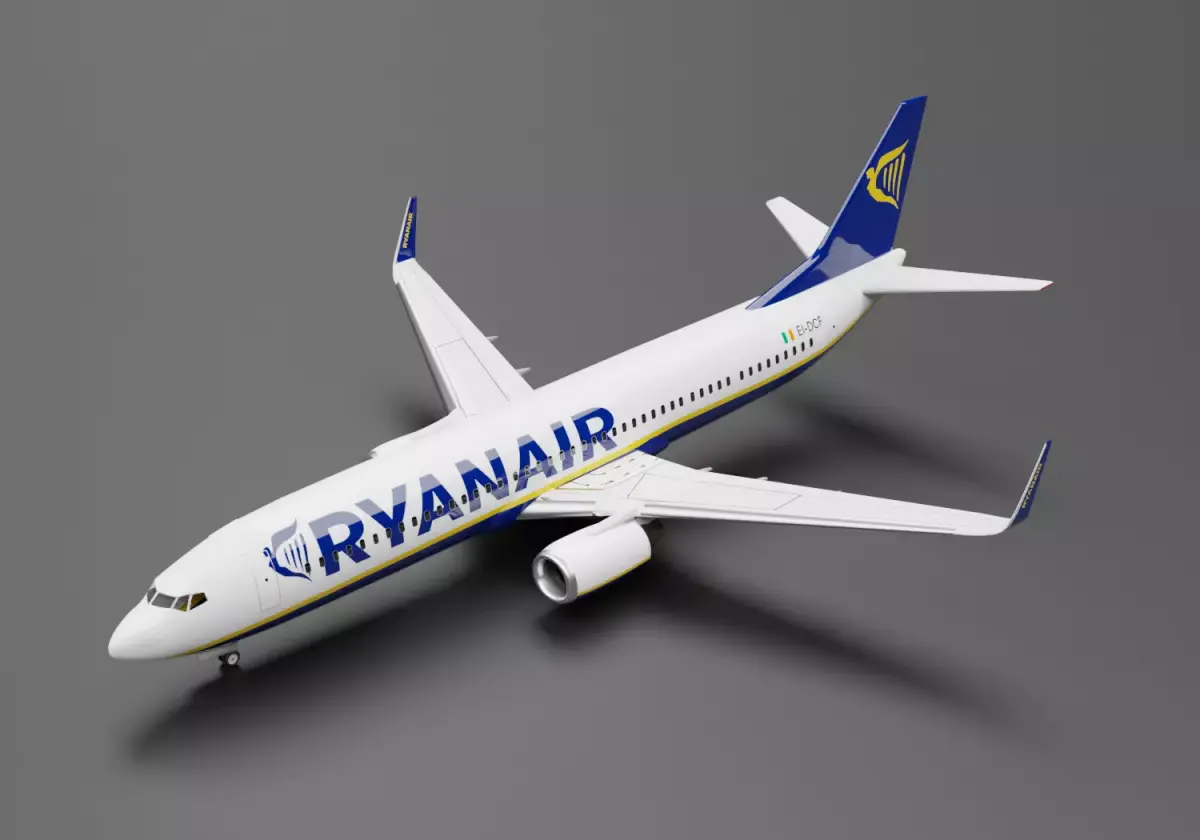 Boeing 737-800 Ryanair Livery 3D model