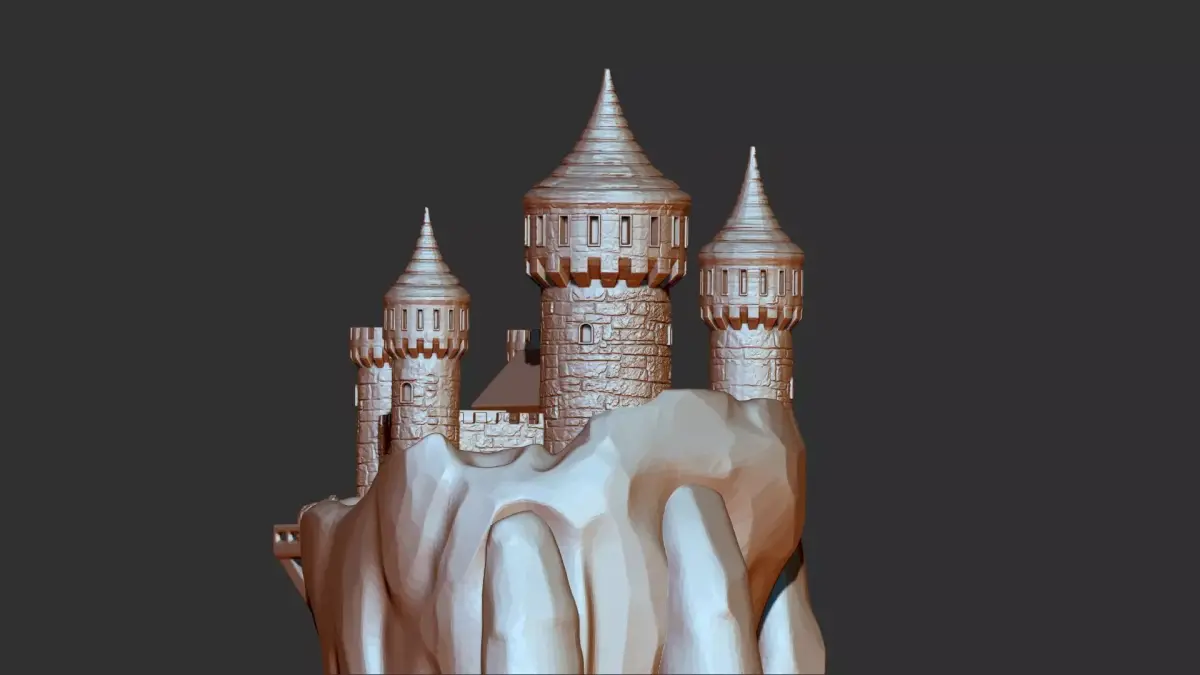 Handcastle 3d print statue of castle 3D model