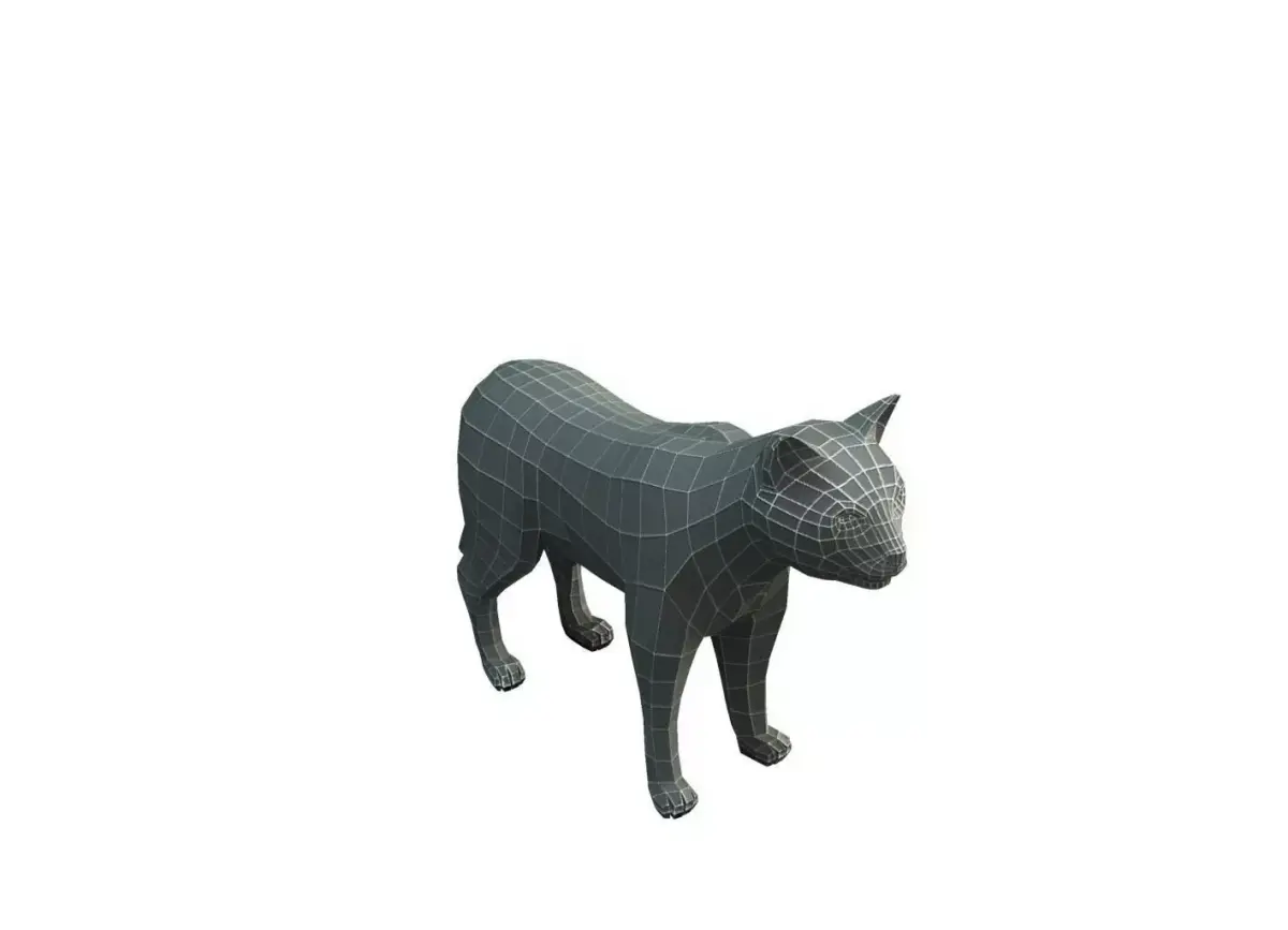 Base Mesh Cat - Low Poly  Low-poly 3D model