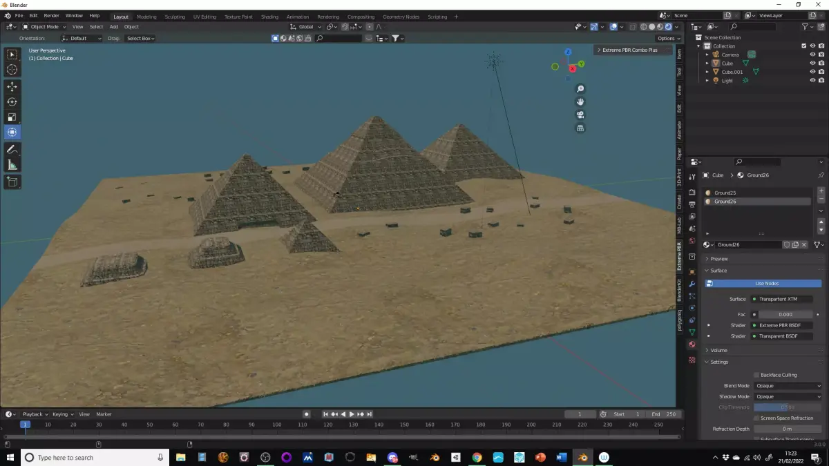 The Pyramids at Giza Low-poly 3D model