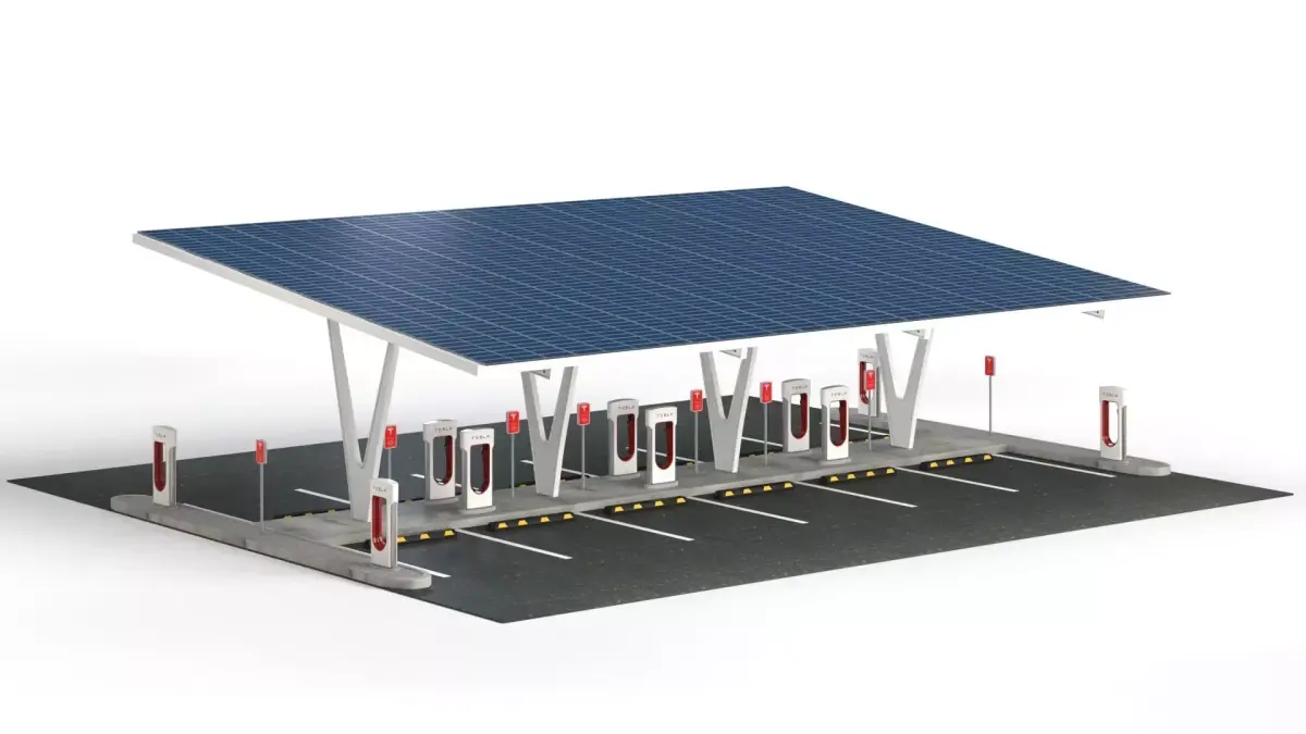 Electric Vehicle Charging Point with EV Station 01 3D model