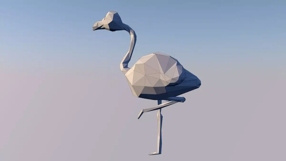 Flamingo 3D Statue Sculpture Model Low Poly 2019 3D model