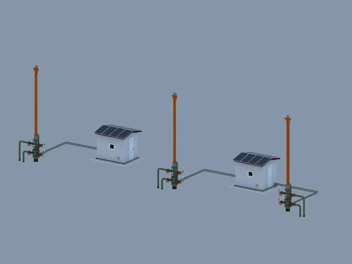 Hydraulic pumping unit   Hydraulic pump jack 3D model