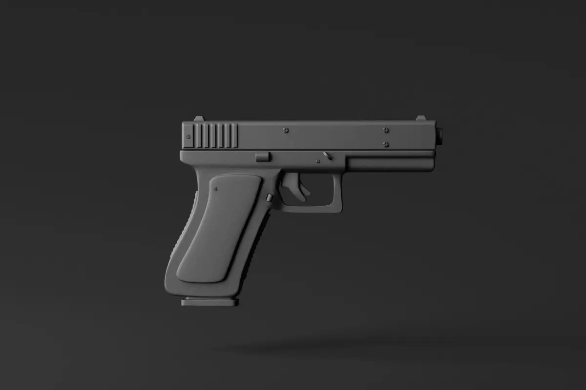 9mm Pistol Low-poly 3D model