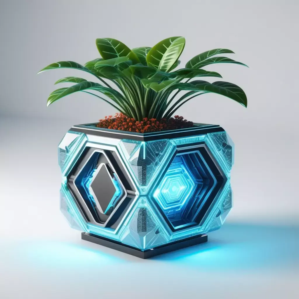 Futuristic SciFi Potted Plant 3D model