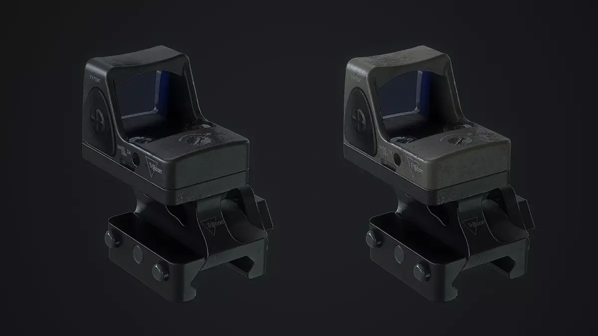 RDS Trijicon Adjustable RMR  and Trijicon Quick Release Mount Low-poly 3D model