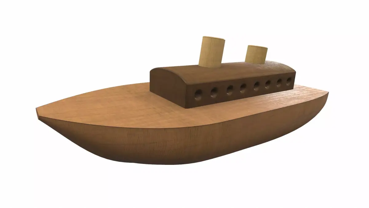 Wooden ship toy 6 Free 3D model