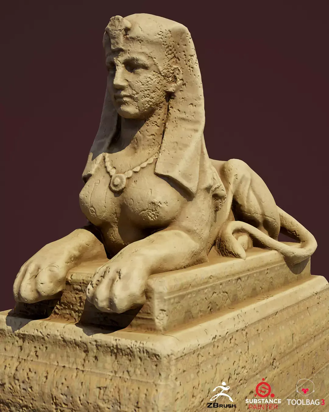 Sphinx Egypt Low-poly 3D model