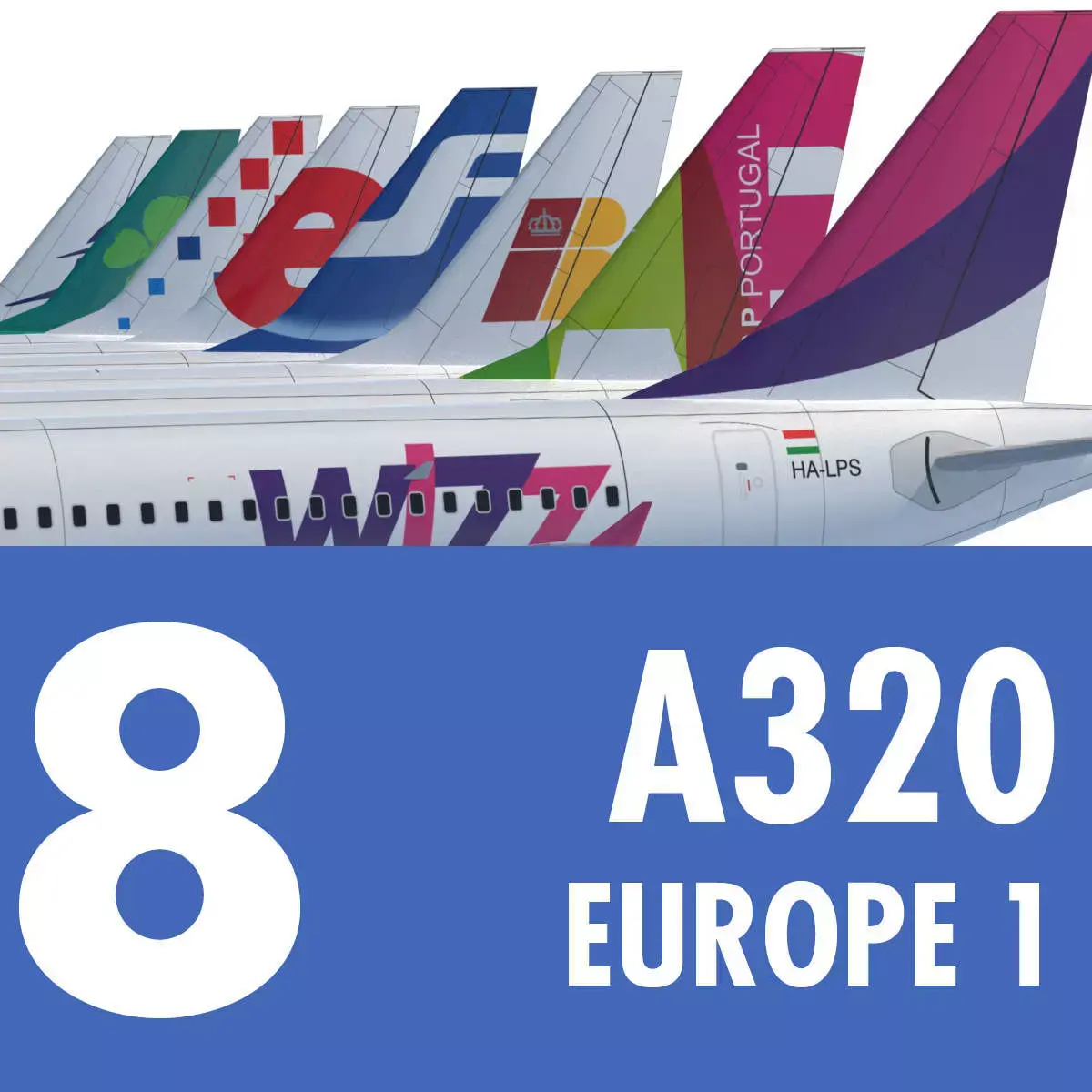 A320 Collection Eight Europe Airlines 1 3D model
