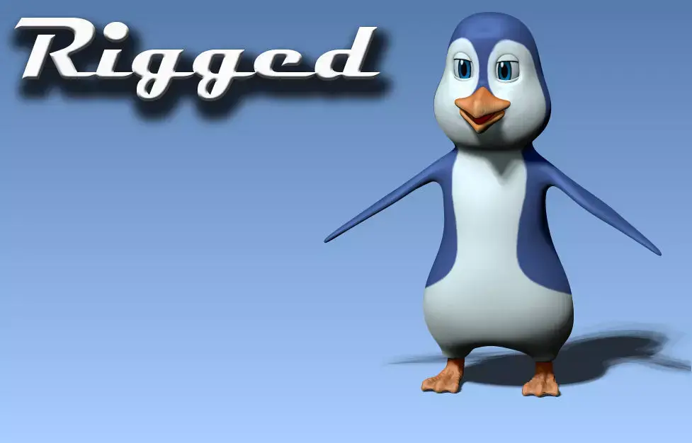 Cartoon penguin Low-poly 3D model buy