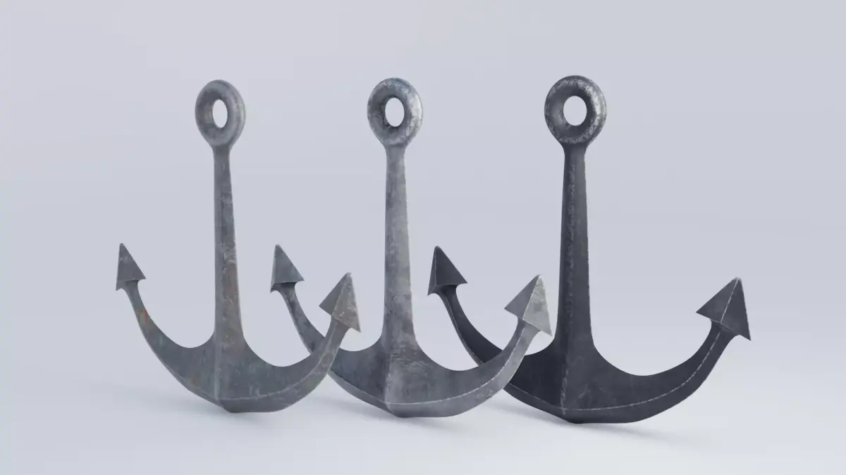 Anchors 4K Low-poly 3D model