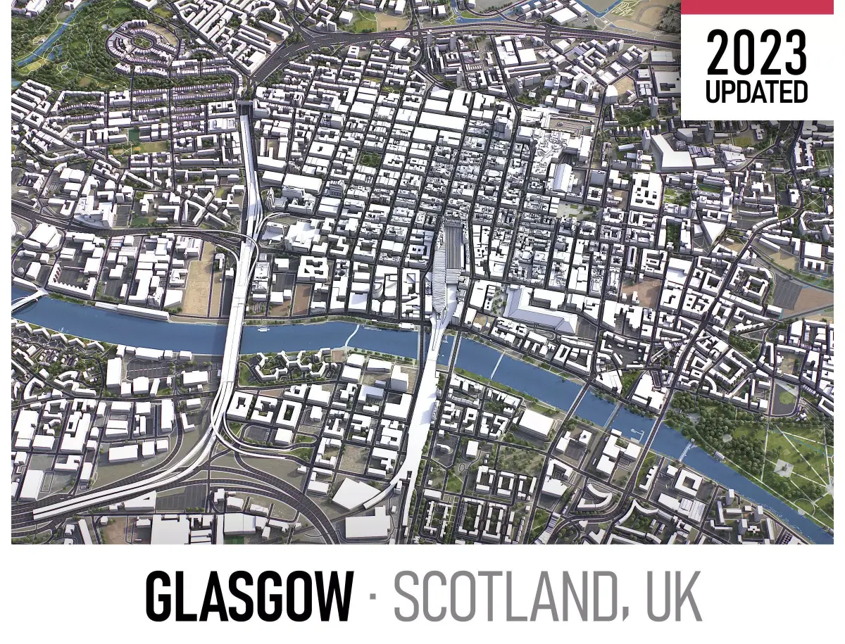 Glasgow - 3D City  Low-poly 3D model