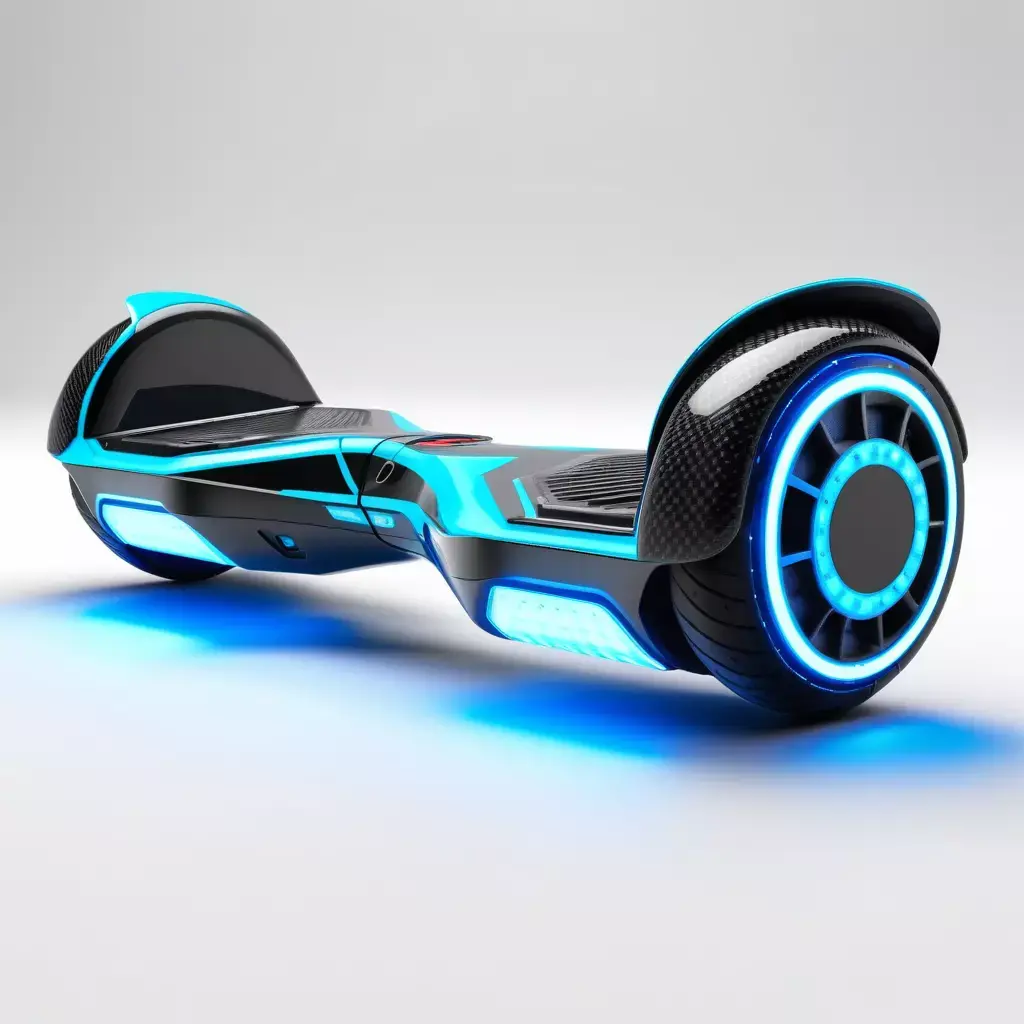 Futuristic Neon Hoverboard 3D Model 3D model