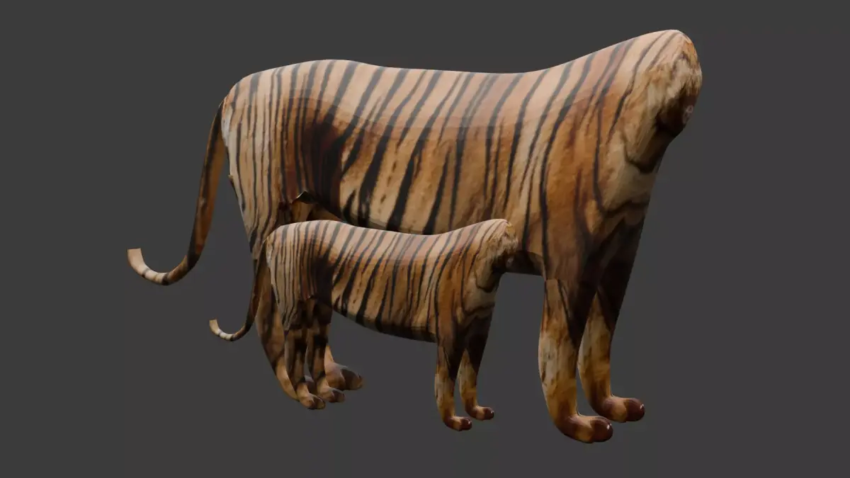 Low Poly Tiger 3D model Low-poly 3D model