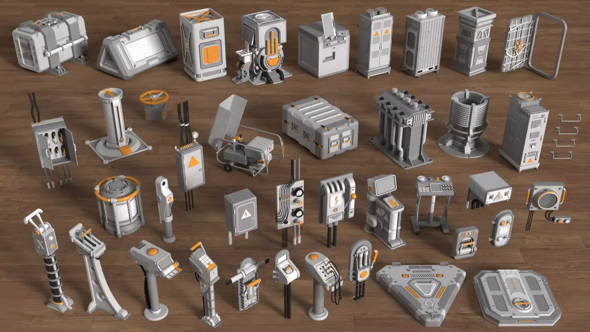 Industrial Units Collection 1 - 40 pieces 3D model