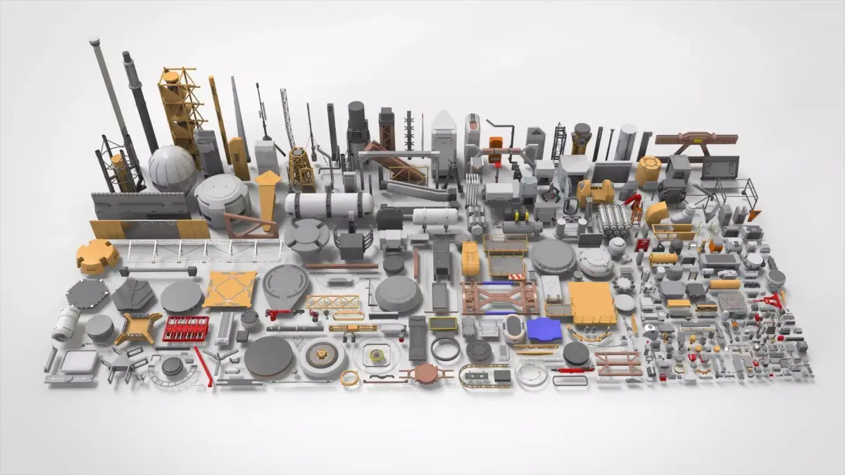 Sci-Fi architecture Elements collection 33 3D model