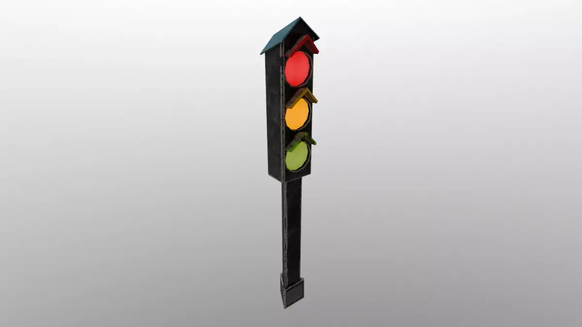 Sci-Fi Traffic Light Low-poly 3D model