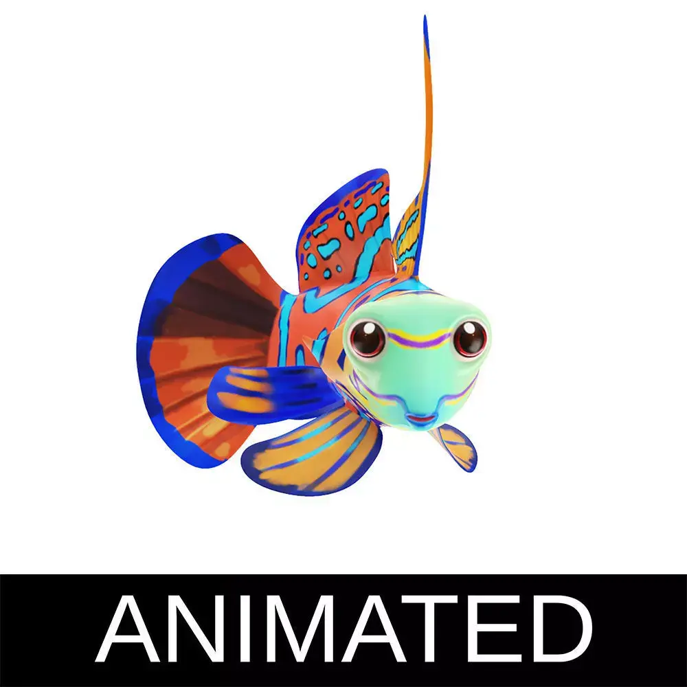 Dragonet Animated Fish  Low-poly 3D model