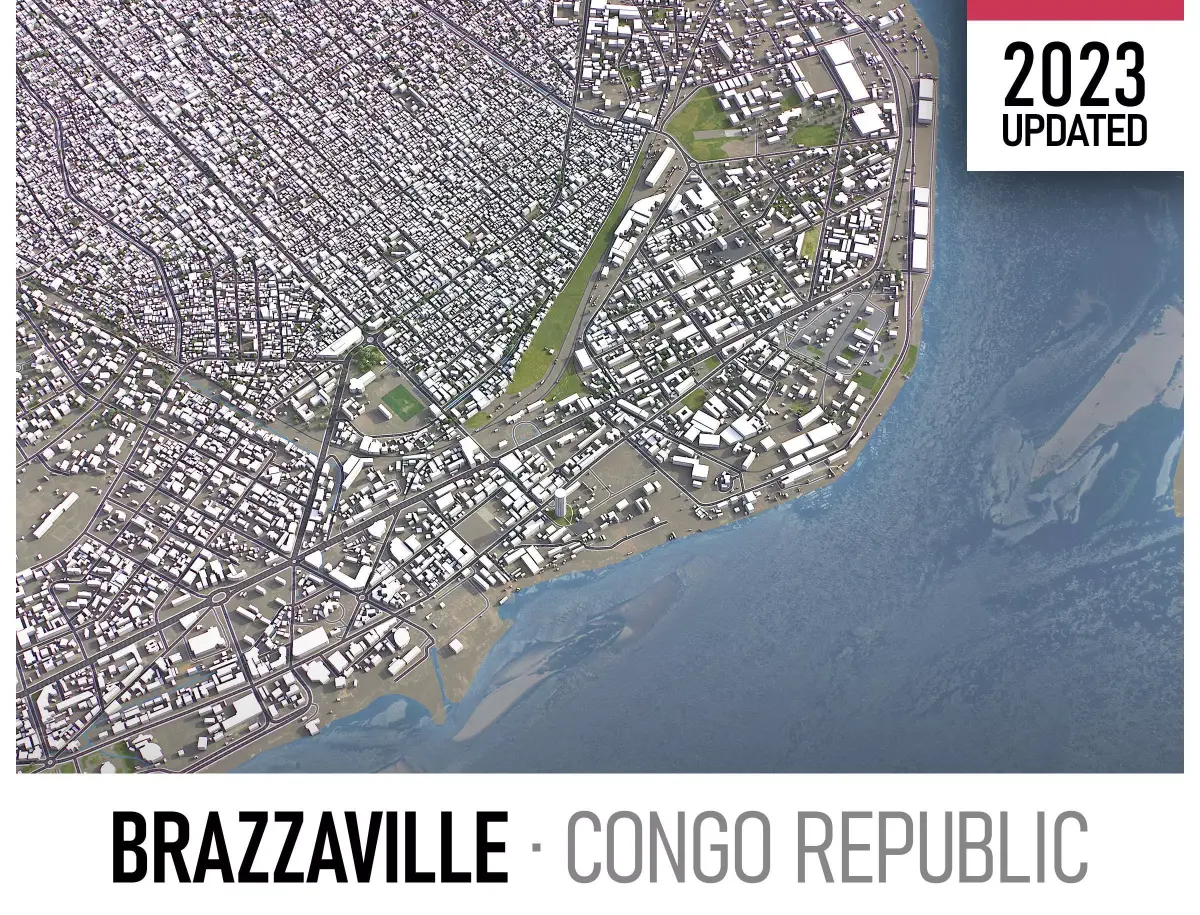 Brazzaville - 3D City Low-poly 3D model