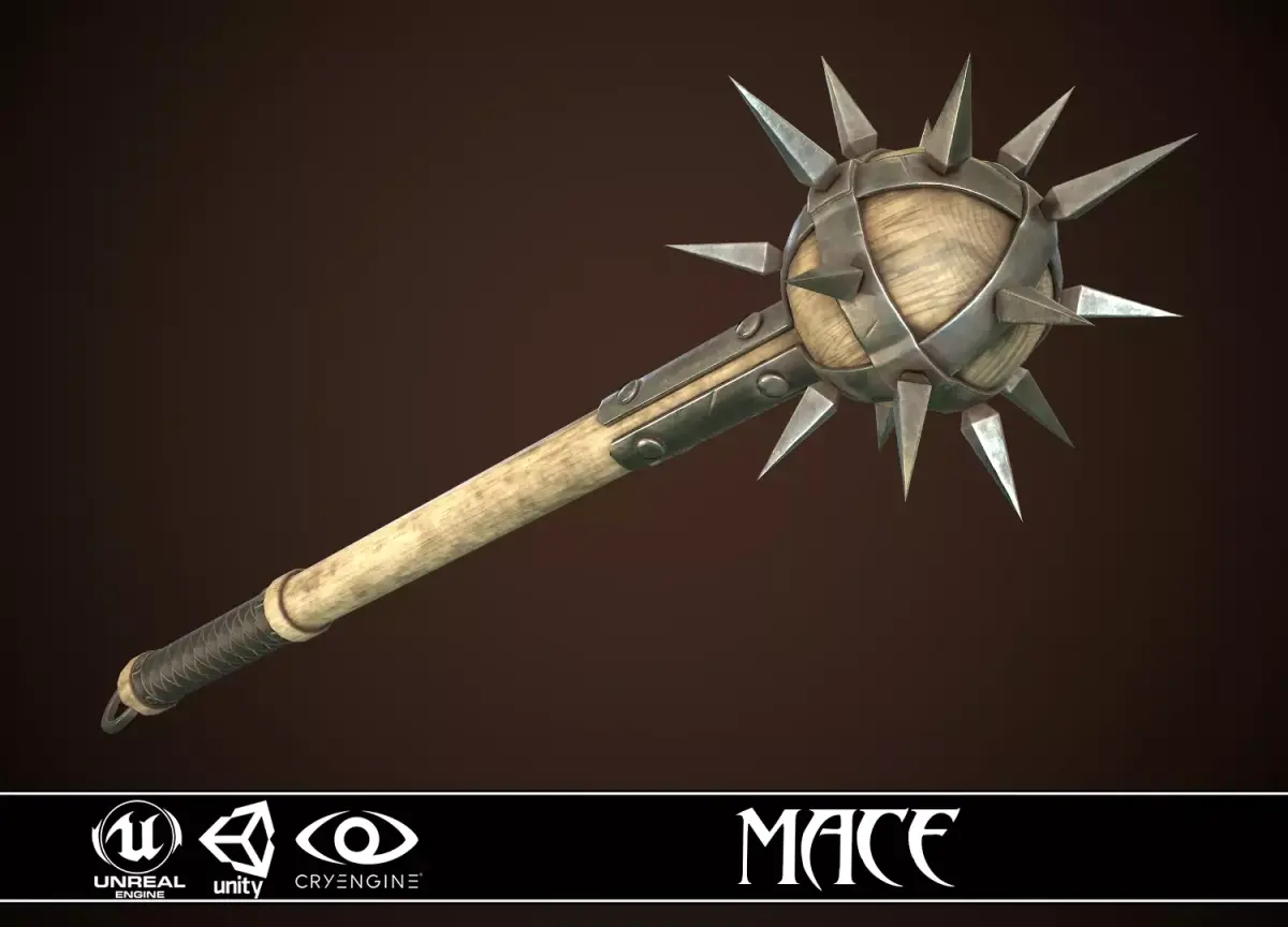 Mace 08 Low-poly 3D model