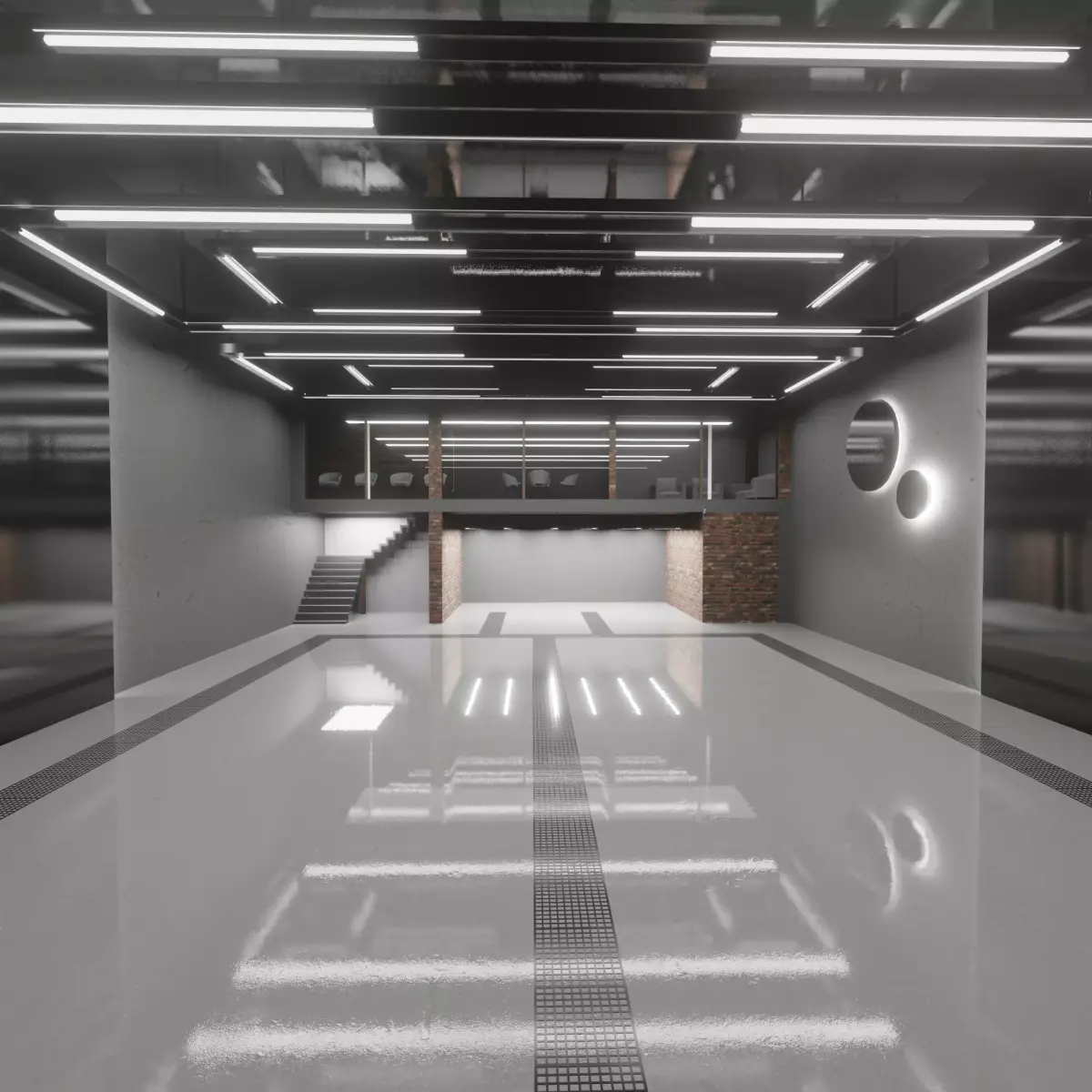 Warehouse loft 3D model 2