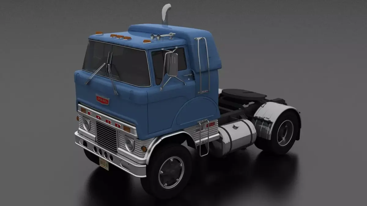 H-Series HD-950 Semi Truck Sleeper Cab 1961 Low-poly 3D model