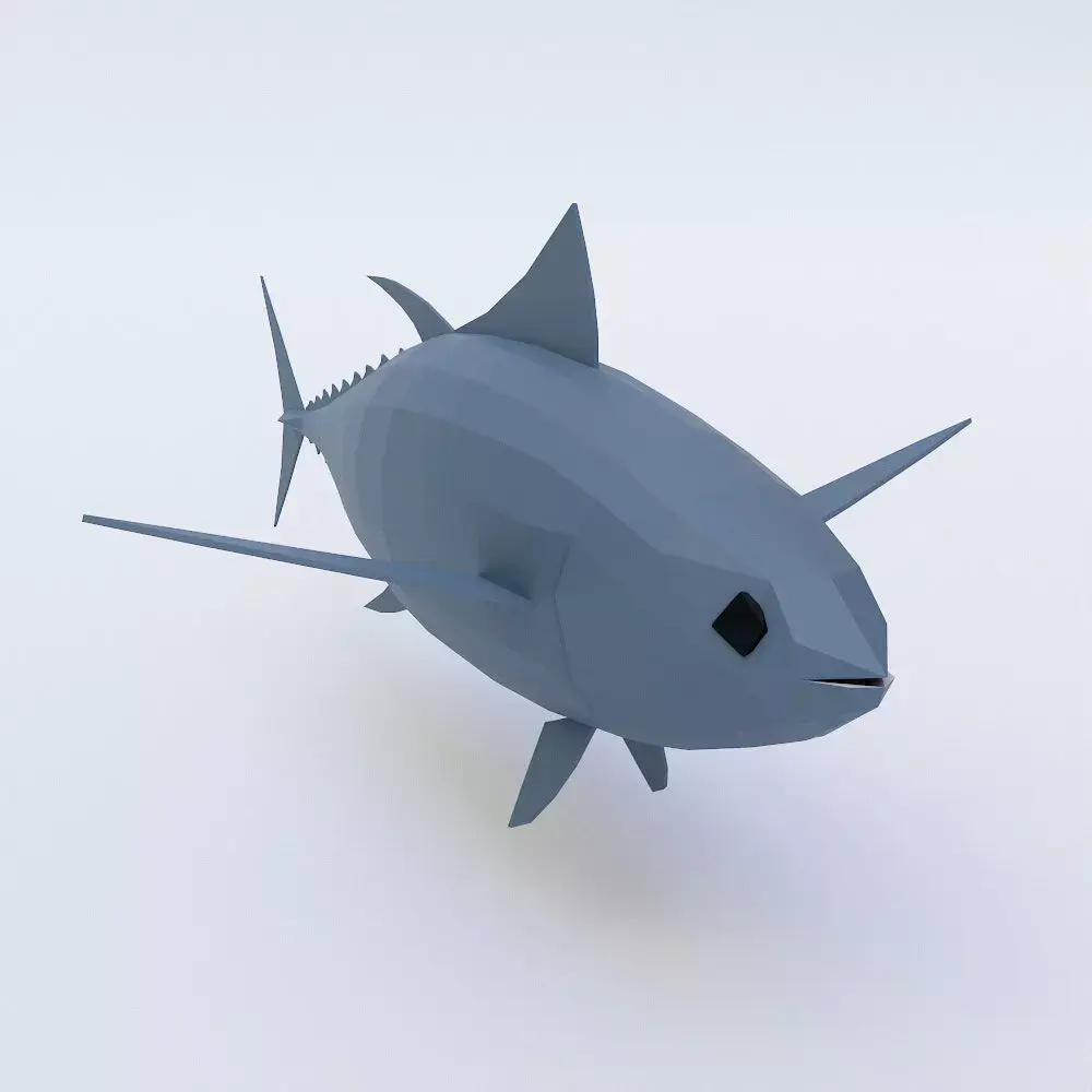 Tuna fish low poly 3d model  Low-poly 3D model