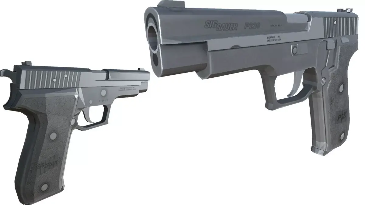 09-sigp 220-gun model 3d game ready model Low-poly 3D model Low-poly 3D model