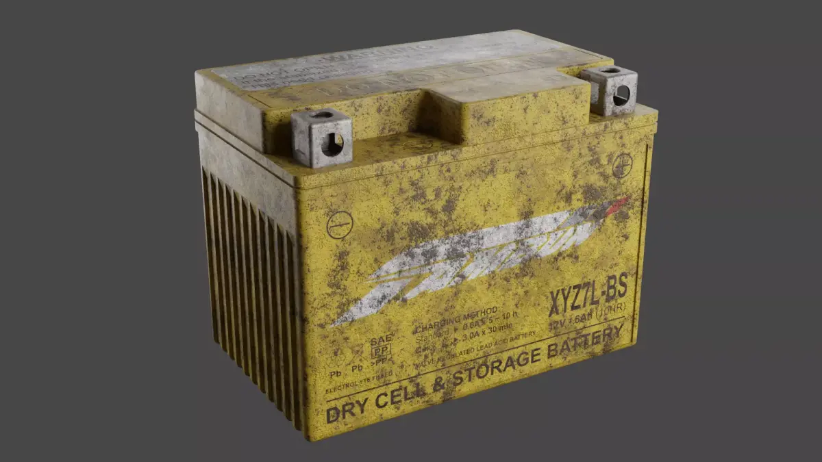 Motorcycle Battery Dirt Low-poly 3D model buy