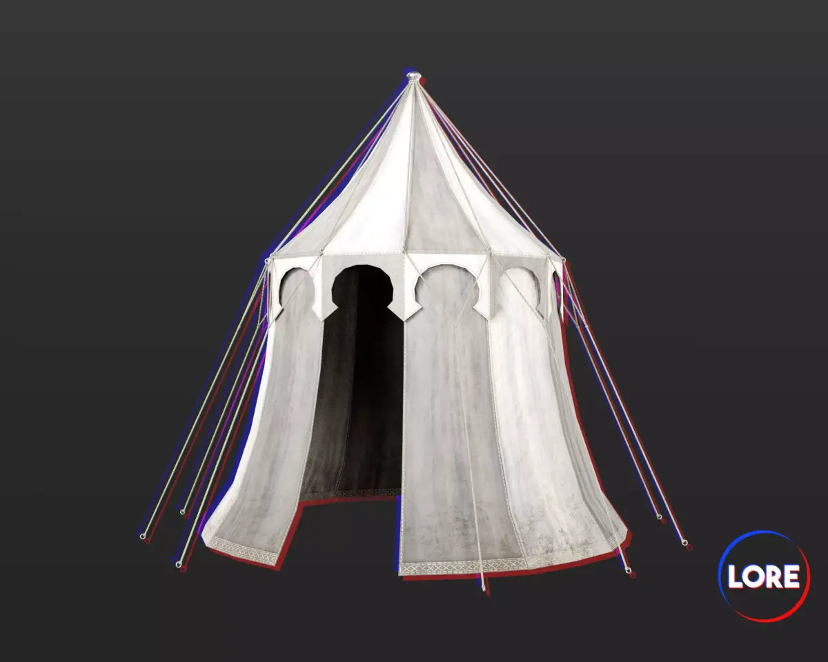 Medieval Elegant Camp Tent Medium Low-poly 3D model