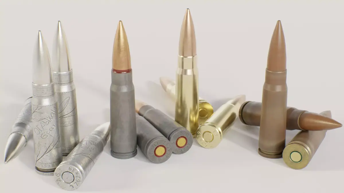 762x39mm Bullets Low-poly 3D model