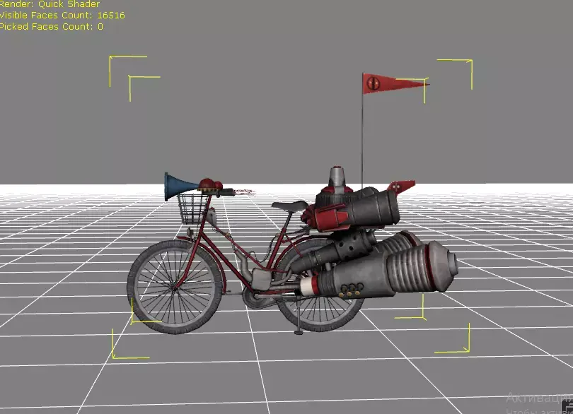 bicycle fbx with rocket Free 3D model