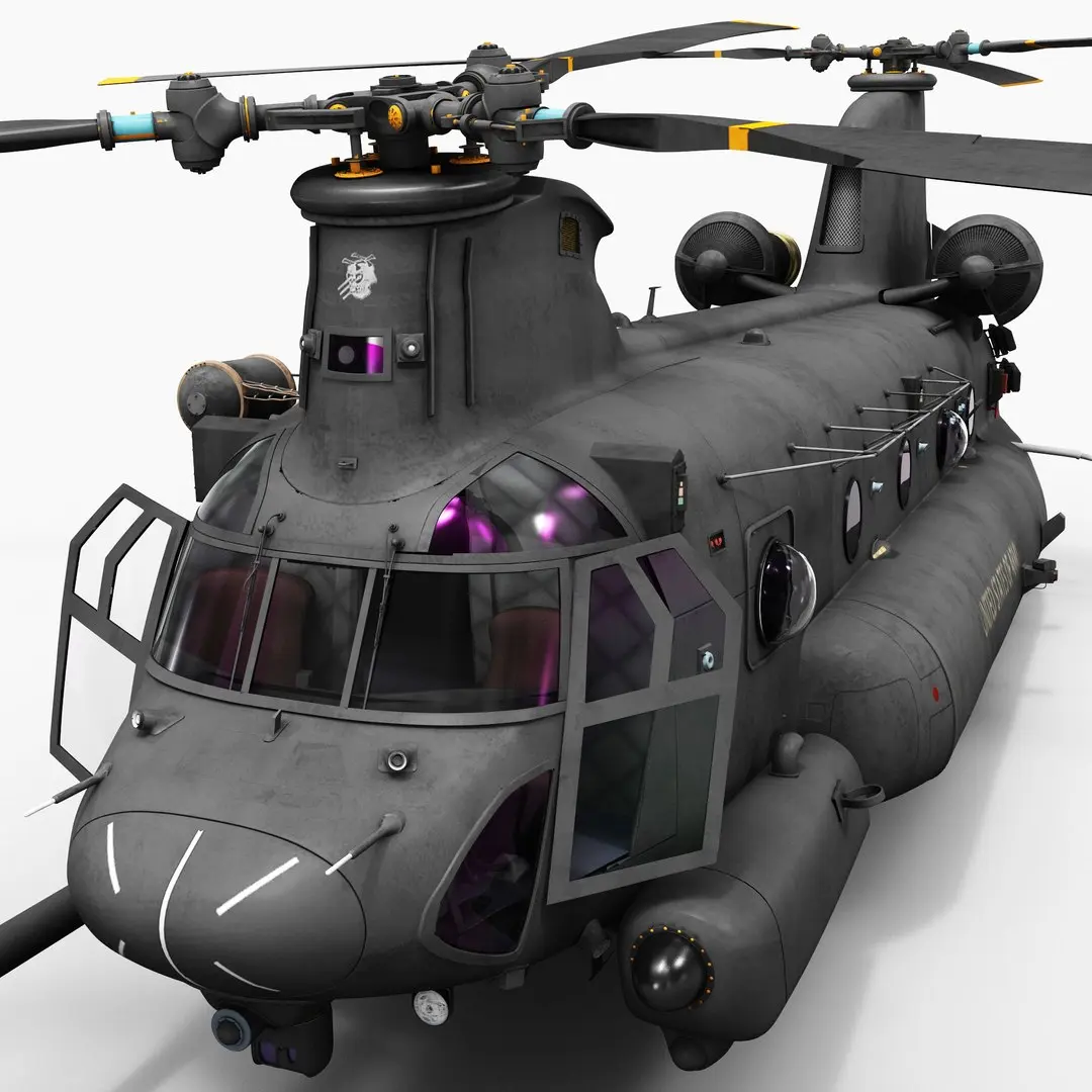 MH 47 Chinook 2 Rigged 3D model