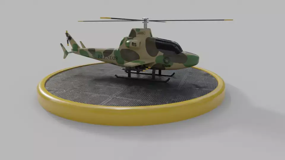 Helicopter camouflage Low-poly 3D model