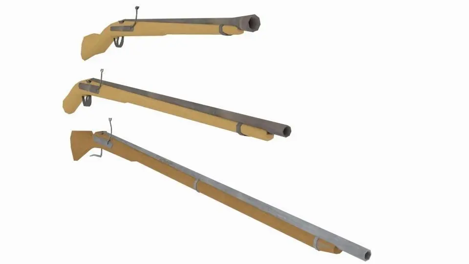 A set of wicked muskets Free low-poly 3D model