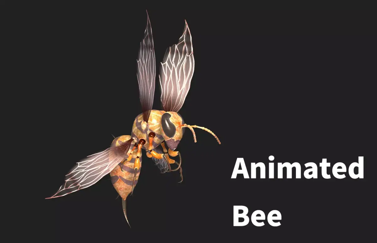 animated bee Low-poly 3D model buy